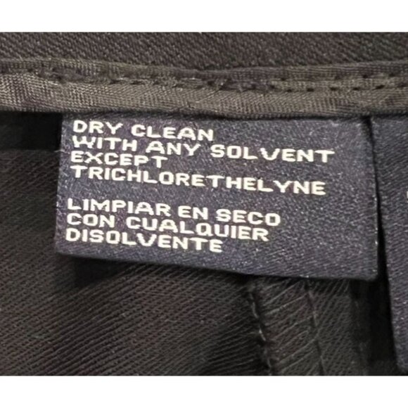 Jones New York Black Flat Front Wool Blend Pants Black Embroidered Cuffs Size 12 - Picture 10 of 10